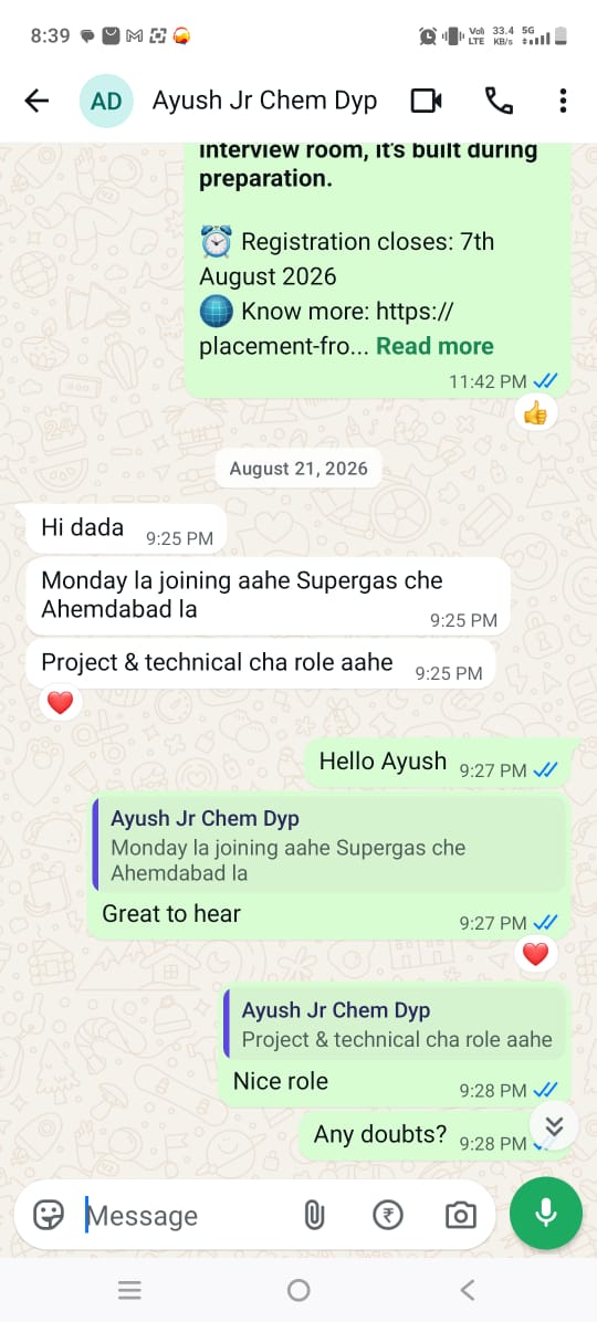 Student placement feedback 11