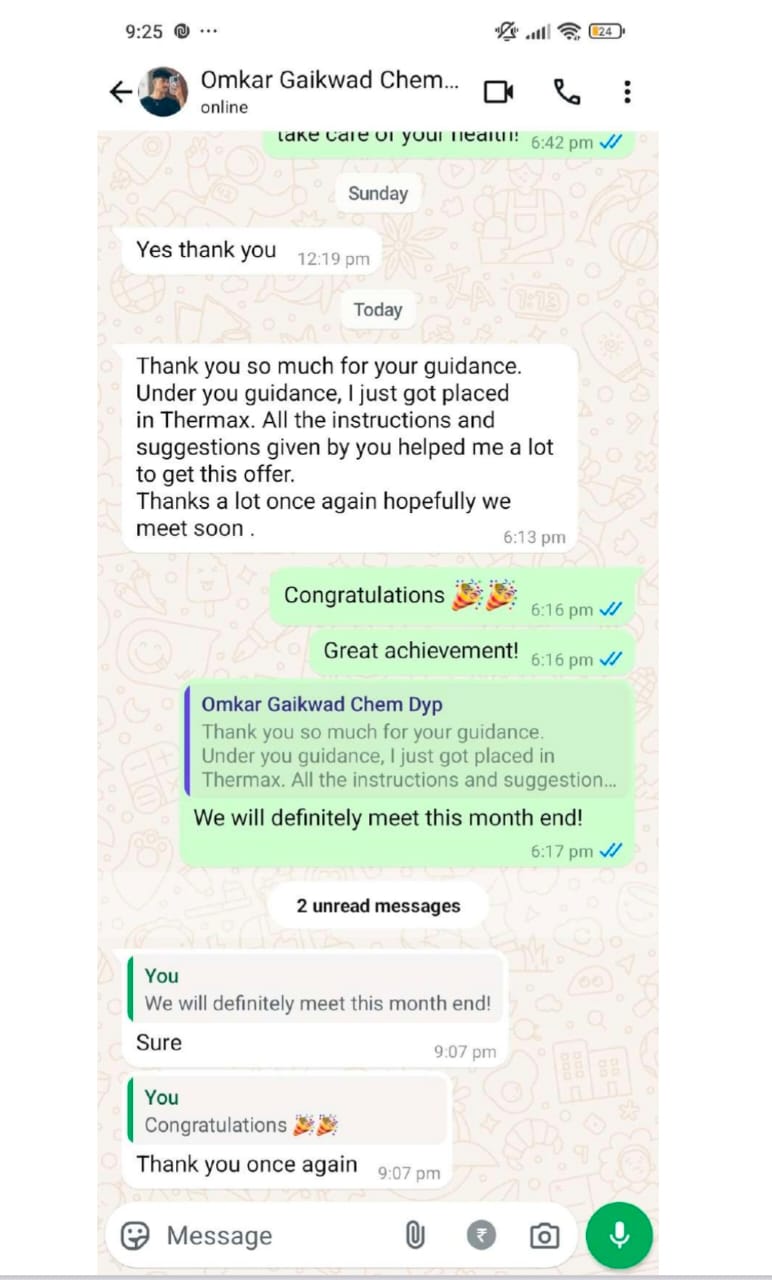 Student placement feedback 5