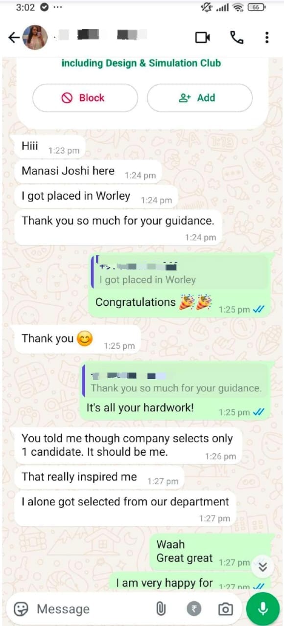 Student placement feedback 6
