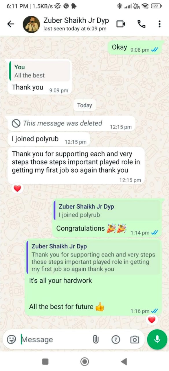 Student placement feedback 8